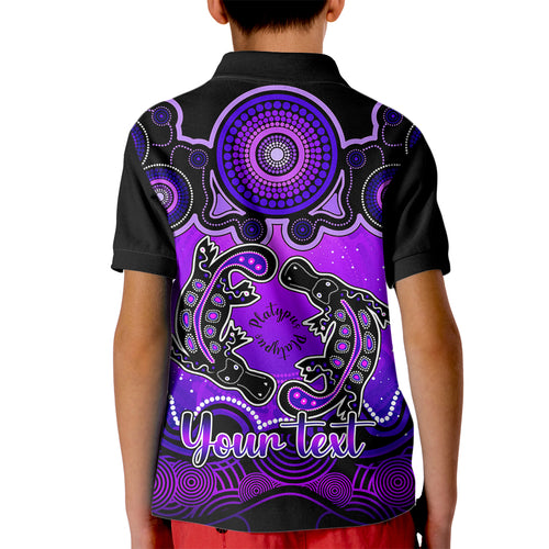personalised-australia-pisces-platypus-zodiac-kid-polo-shirt-auz-astrology-aboriginal-purple