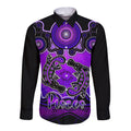personalised-australia-pisces-platypus-zodiac-long-sleeve-button-shirt-auz-astrology-aboriginal-purple