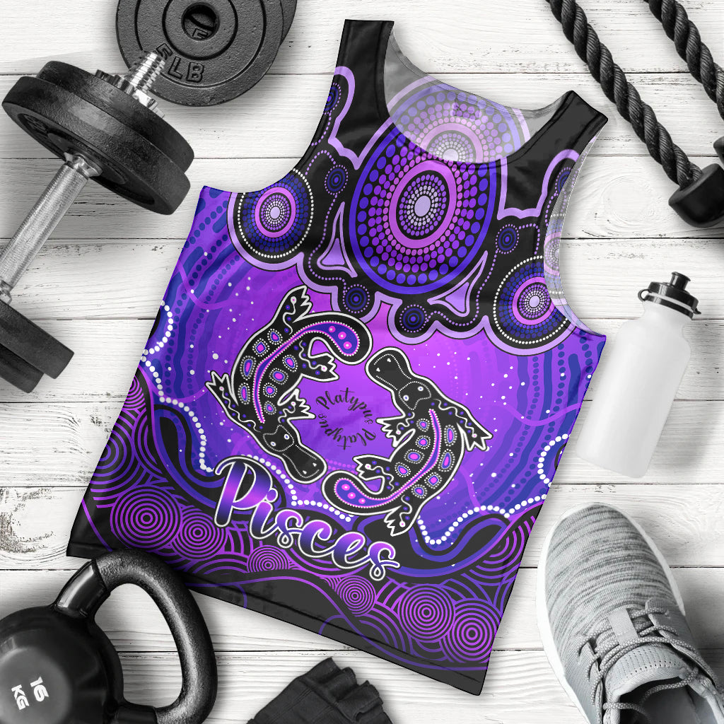 personalised-australia-pisces-platypus-zodiac-men-tank-top-auz-astrology-aboriginal-purple