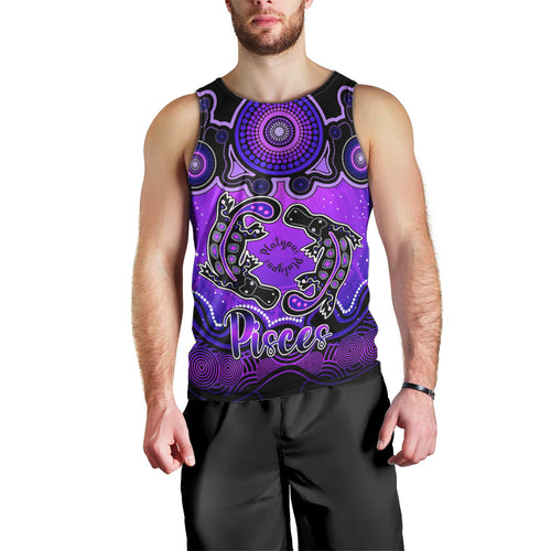 personalised-australia-pisces-platypus-zodiac-men-tank-top-auz-astrology-aboriginal-purple