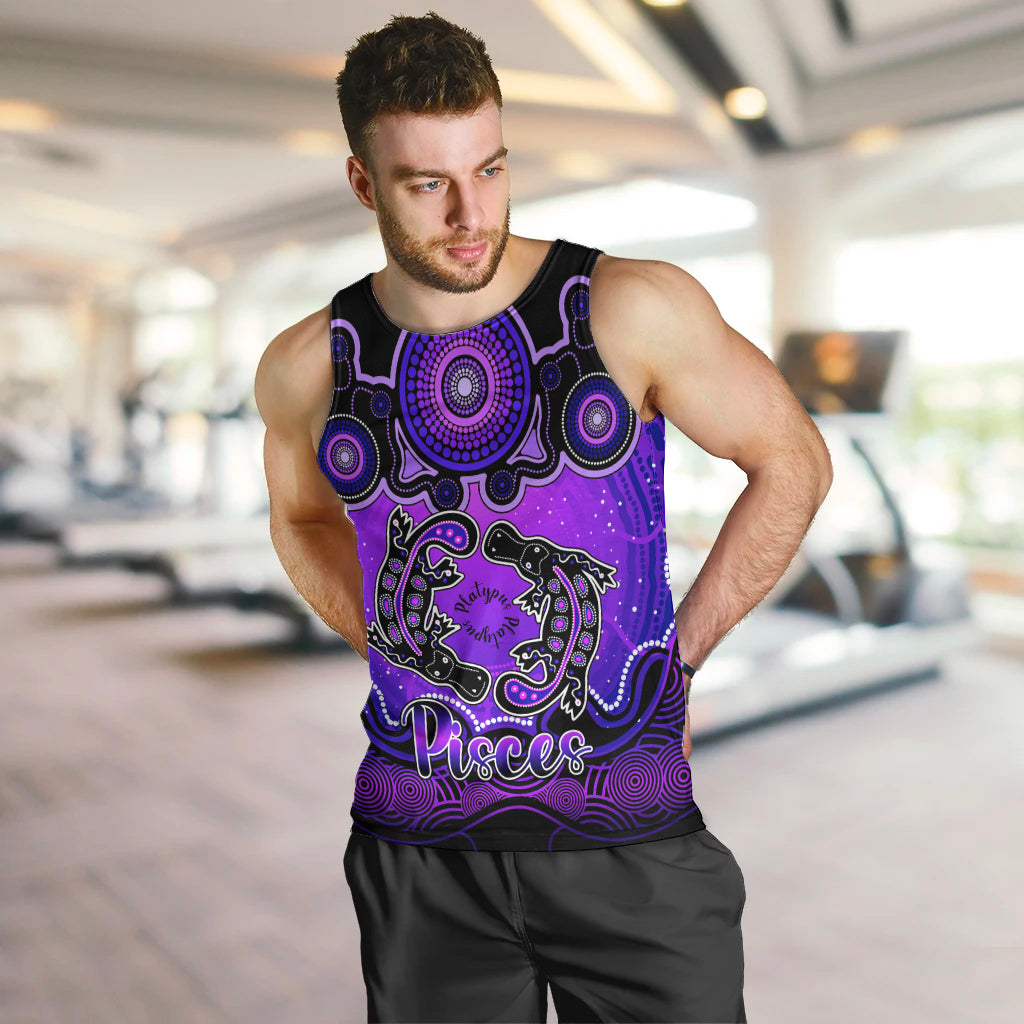 personalised-australia-pisces-platypus-zodiac-men-tank-top-auz-astrology-aboriginal-purple