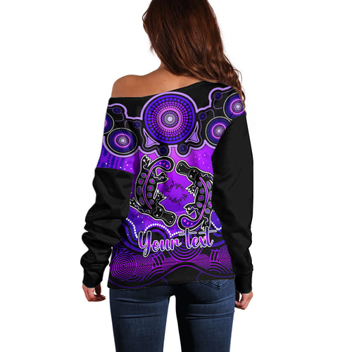 personalised-australia-pisces-platypus-zodiac-off-shoulder-sweater-auz-astrology-aboriginal-purple