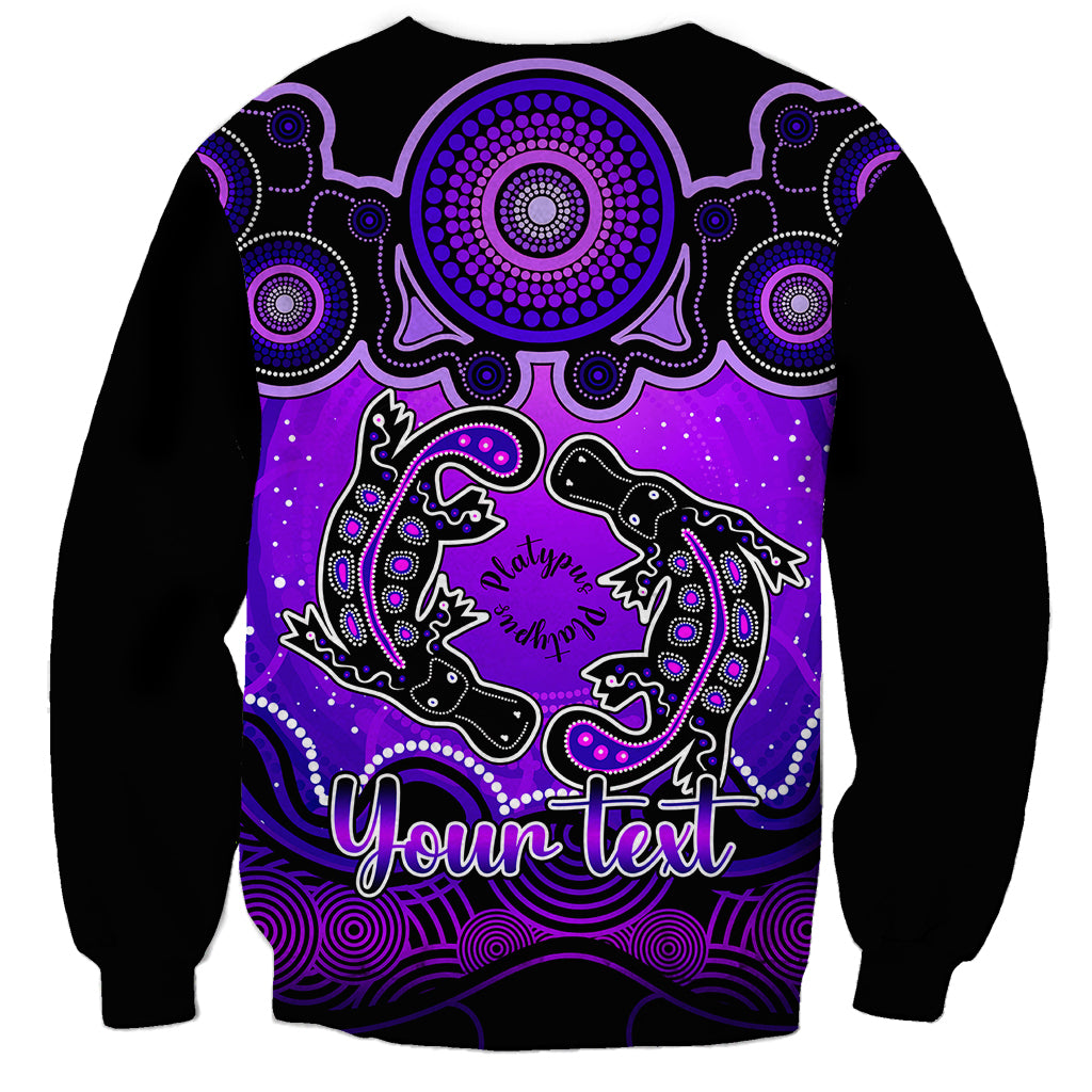 personalised-australia-pisces-platypus-zodiac-sweatshirt-auz-astrology-aboriginal-purple