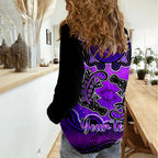 Personalised Australia Pisces Platypus Zodiac Women Casual Shirt Auz Astrology Aboriginal - Purple LT9