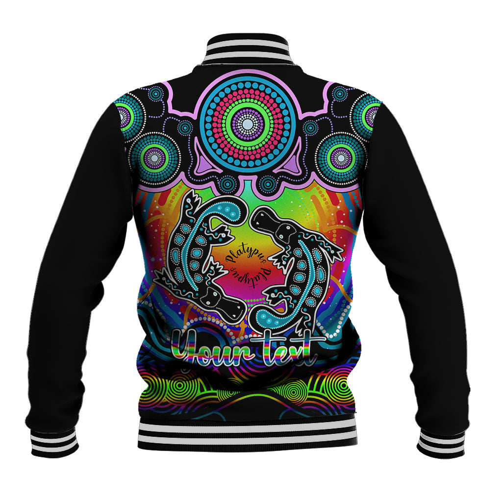 personalised-australia-pisces-platypus-zodiac-baseball-jacket-auz-astrology-aboriginal-rainbow