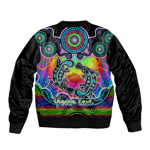 personalised-australia-pisces-platypus-zodiac-bomber-jacket-auz-astrology-aboriginal-rainbow
