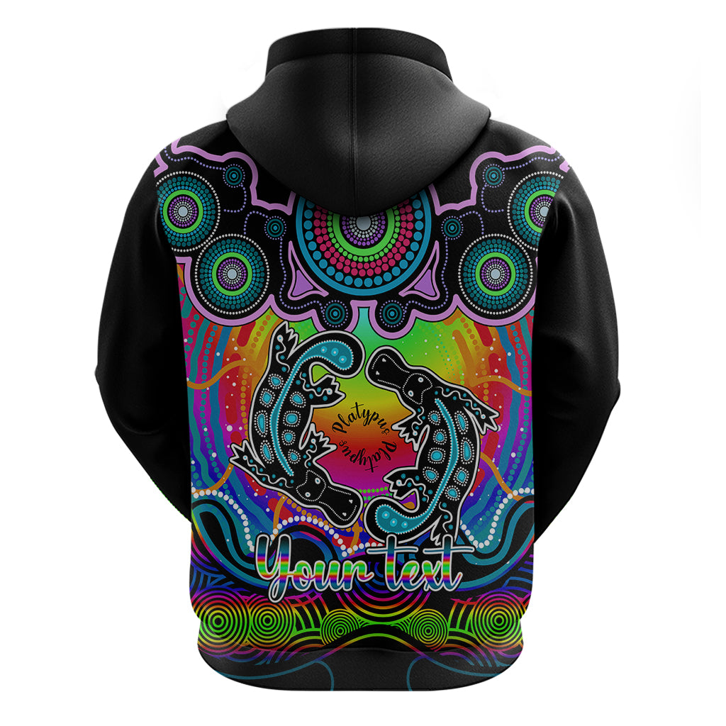 personalised-australia-pisces-platypus-zodiac-hoodie-auz-astrology-aboriginal-rainbow