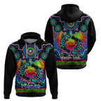 personalised-australia-pisces-platypus-zodiac-hoodie-auz-astrology-aboriginal-rainbow