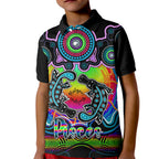 personalised-australia-pisces-platypus-zodiac-kid-polo-shirt-auz-astrology-aboriginal-rainbow