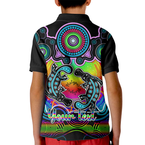personalised-australia-pisces-platypus-zodiac-kid-polo-shirt-auz-astrology-aboriginal-rainbow