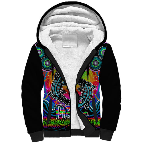 personalised-australia-pisces-platypus-zodiac-sherpa-hoodie-auz-astrology-aboriginal-rainbow