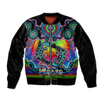 personalised-australia-pisces-platypus-zodiac-sleeve-zip-bomber-jacket-auz-astrology-aboriginal-rainbow