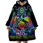 personalised-australia-pisces-platypus-zodiac-wearable-blanket-hoodie-auz-astrology-aboriginal-rainbow