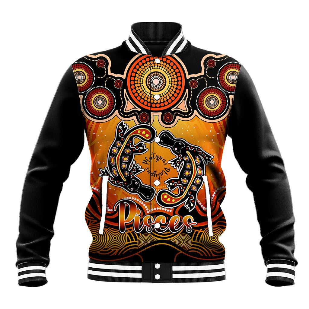 personalised-australia-pisces-platypus-zodiac-baseball-jacket-auz-astrology-aboriginal-red