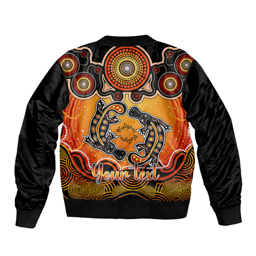 personalised-australia-pisces-platypus-zodiac-bomber-jacket-auz-astrology-aboriginal-red