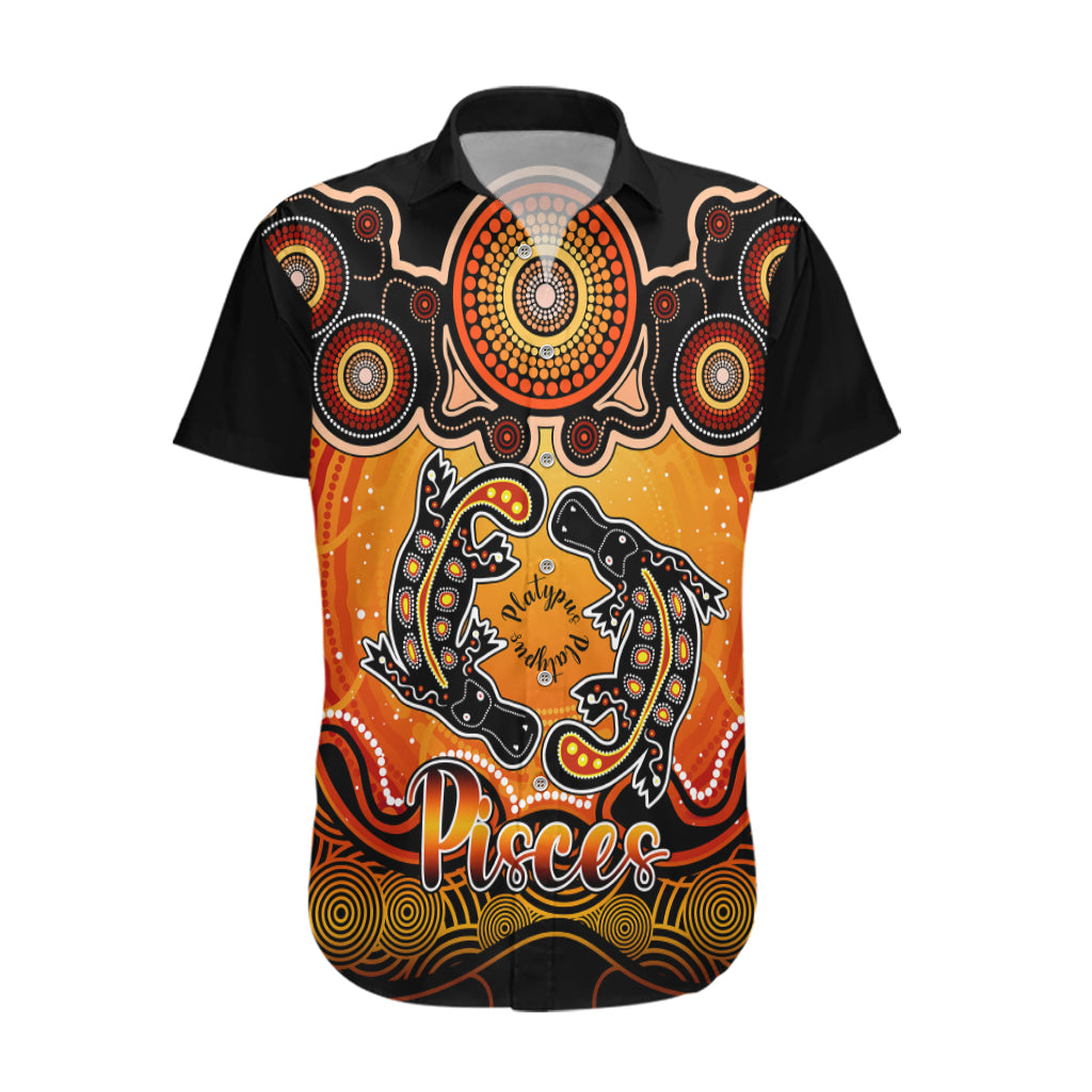 personalised-australia-pisces-platypus-zodiac-hawaiian-shirt-auz-astrology-aboriginal-red