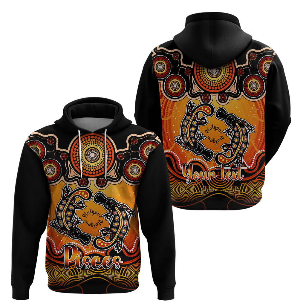personalised-australia-pisces-platypus-zodiac-hoodie-auz-astrology-aboriginal-red