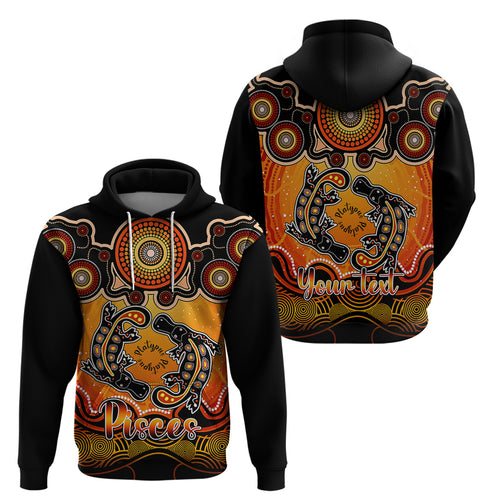 personalised-australia-pisces-platypus-zodiac-hoodie-auz-astrology-aboriginal-red