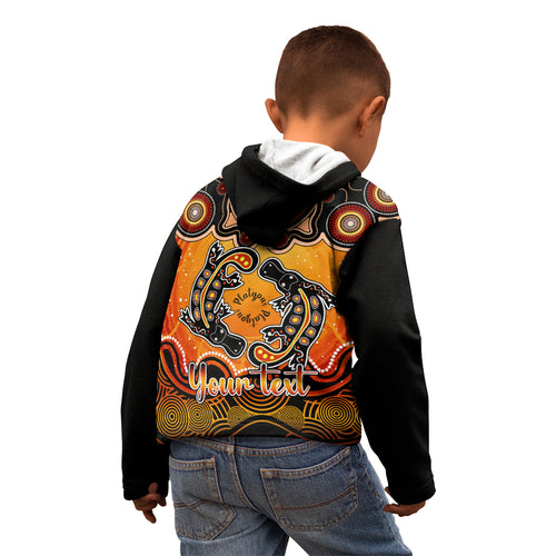 personalised-australia-pisces-platypus-zodiac-kid-hoodie-auz-astrology-aboriginal-red