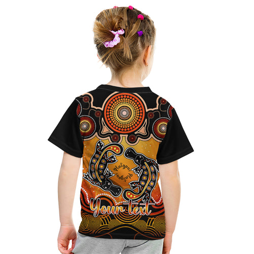personalised-australia-pisces-platypus-zodiac-kid-t-shirt-auz-astrology-aboriginal-red