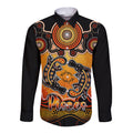 personalised-australia-pisces-platypus-zodiac-long-sleeve-button-shirt-auz-astrology-aboriginal-red