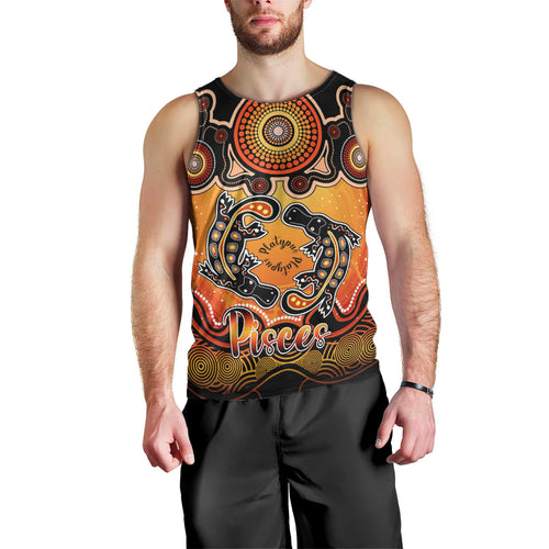 personalised-australia-pisces-platypus-zodiac-men-tank-top-auz-astrology-aboriginal-red