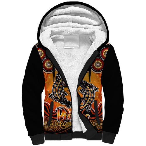 personalised-australia-pisces-platypus-zodiac-sherpa-hoodie-auz-astrology-aboriginal-red