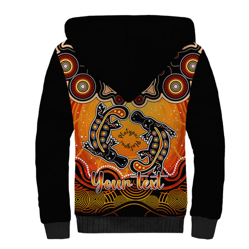 personalised-australia-pisces-platypus-zodiac-sherpa-hoodie-auz-astrology-aboriginal-red