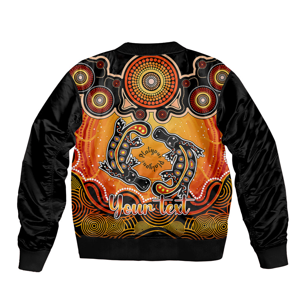 personalised-australia-pisces-platypus-zodiac-sleeve-zip-bomber-jacket-auz-astrology-aboriginal-red