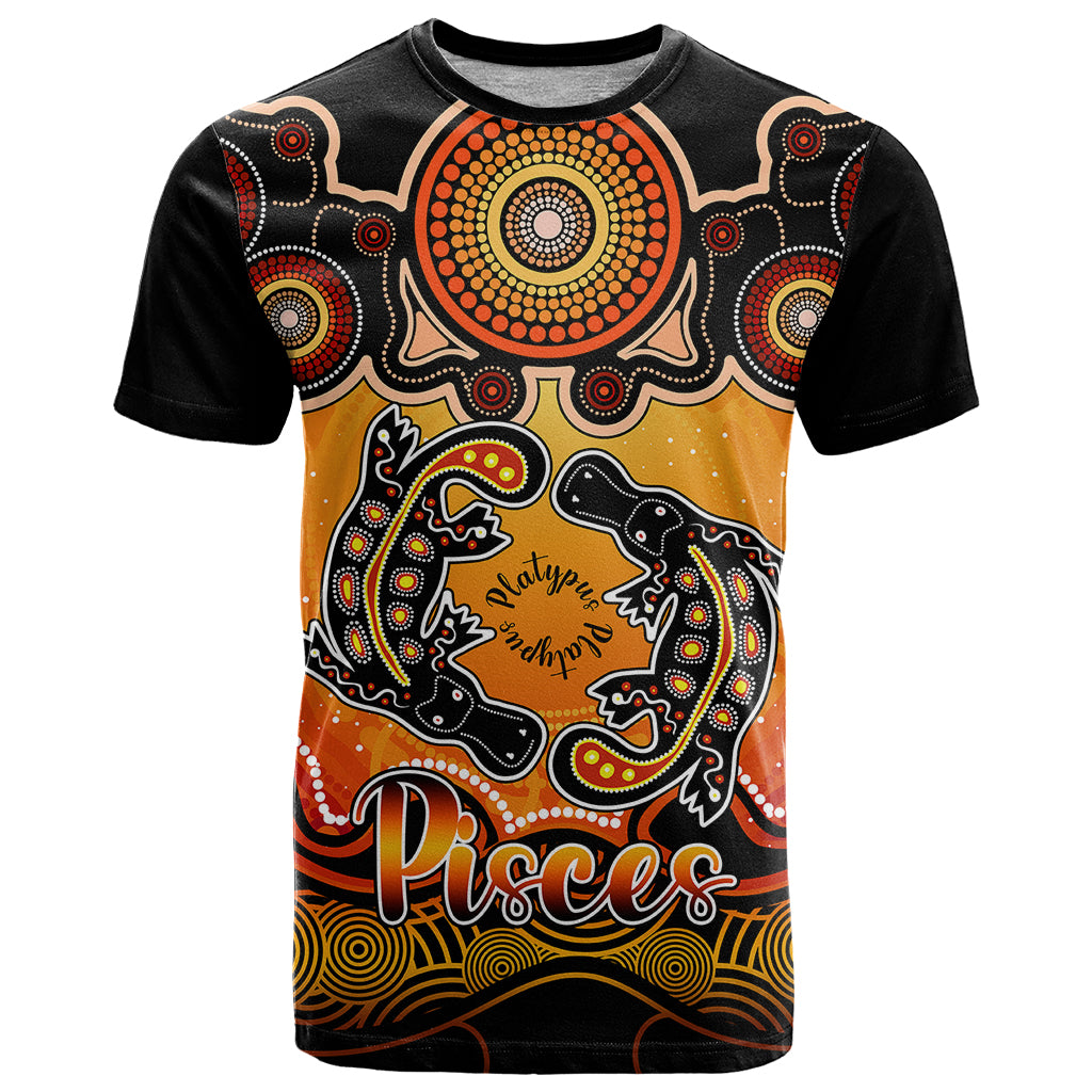 personalised-australia-pisces-platypus-zodiac-t-shirt-auz-astrology-aboriginal-red