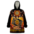 personalised-australia-pisces-platypus-zodiac-wearable-blanket-hoodie-auz-astrology-aboriginal-red