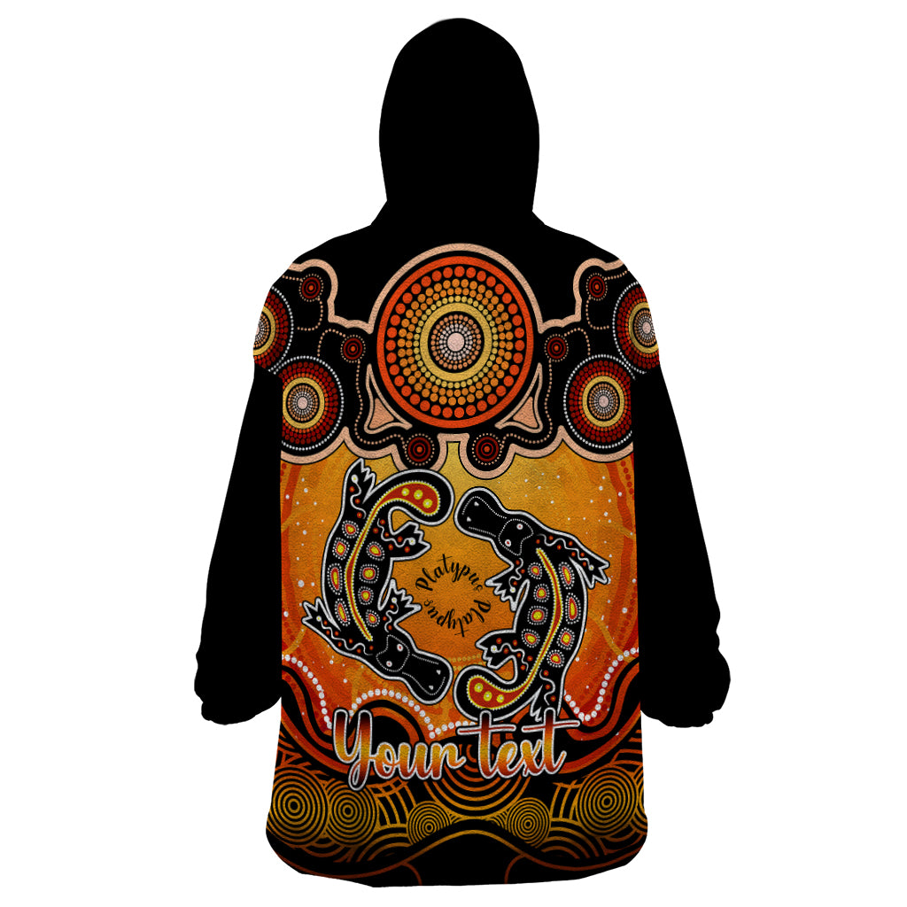 personalised-australia-pisces-platypus-zodiac-wearable-blanket-hoodie-auz-astrology-aboriginal-red