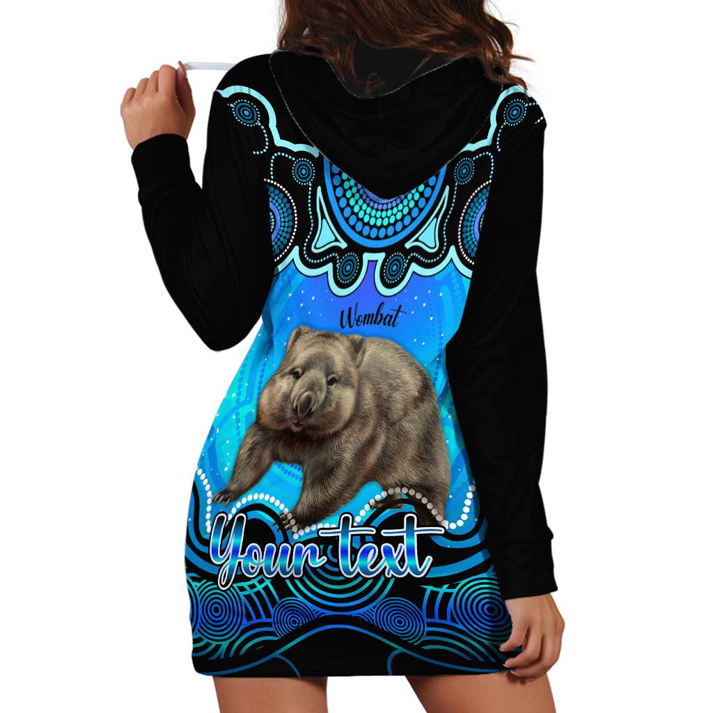 personalised-australia-taurus-wombat-zodiac-hoodie-dress-auz-astrology-aboriginal-aqua