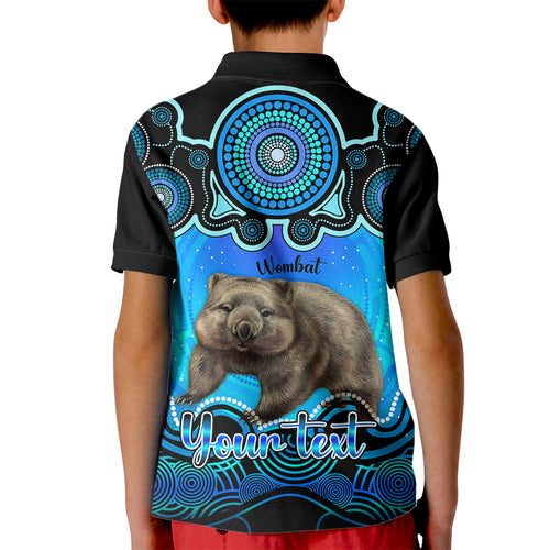 personalised-australia-taurus-wombat-zodiac-kid-polo-shirt-auz-astrology-aboriginal-aqua