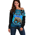 personalised-australia-taurus-wombat-zodiac-off-shoulder-sweater-auz-astrology-aboriginal-aqua
