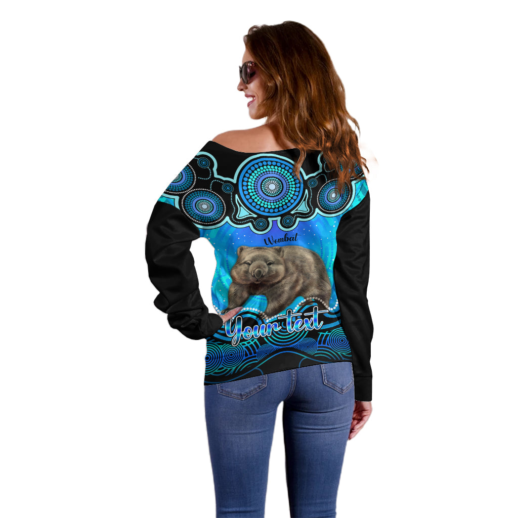 personalised-australia-taurus-wombat-zodiac-off-shoulder-sweater-auz-astrology-aboriginal-aqua