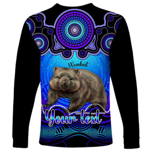 personalised-australia-taurus-wombat-zodiac-long-sleeve-shirt-auz-astrology-aboriginal-blue
