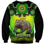 personalised-australia-taurus-wombat-zodiac-sweatshirt-auz-astrology-aboriginal-green