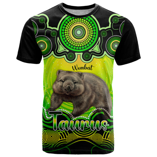 personalised-australia-taurus-wombat-zodiac-t-shirt-auz-astrology-aboriginal-green