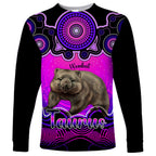personalised-australia-taurus-wombat-zodiac-long-sleeve-shirt-auz-astrology-aboriginal-magenta