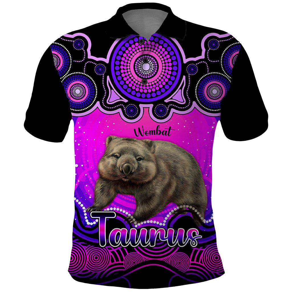 personalised-australia-taurus-wombat-zodiac-polo-shirt-auz-astrology-aboriginal-magenta