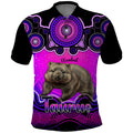 personalised-australia-taurus-wombat-zodiac-polo-shirt-auz-astrology-aboriginal-magenta