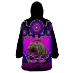 personalised-australia-taurus-wombat-zodiac-wearable-blanket-hoodie-auz-astrology-aboriginal-magenta