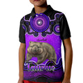 personalised-australia-taurus-wombat-zodiac-kid-polo-shirt-auz-astrology-aboriginal-purple