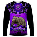personalised-australia-taurus-wombat-zodiac-long-sleeve-shirt-auz-astrology-aboriginal-purple
