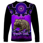 personalised-australia-taurus-wombat-zodiac-long-sleeve-shirt-auz-astrology-aboriginal-purple