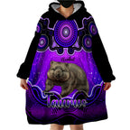 personalised-australia-taurus-wombat-zodiac-wearable-blanket-hoodie-auz-astrology-aboriginal-purple