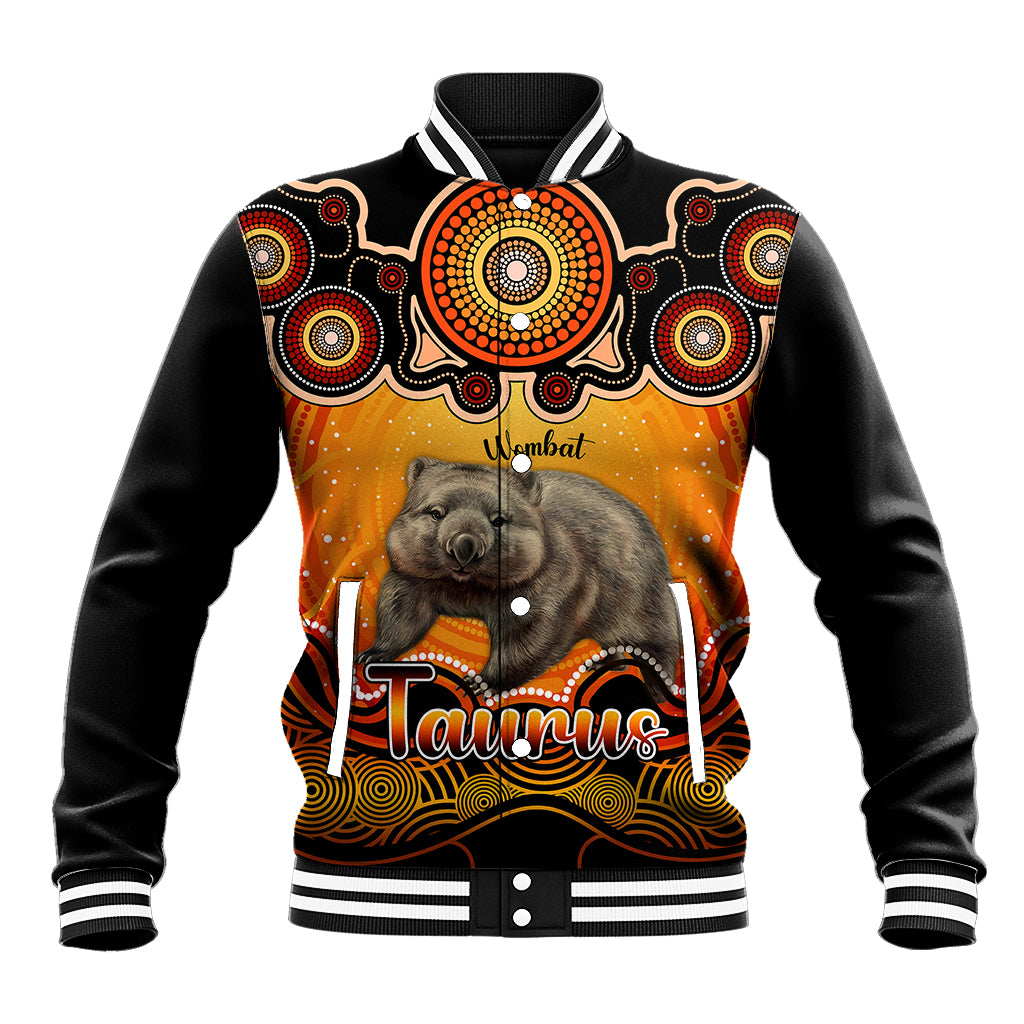 personalised-australia-taurus-wombat-zodiac-baseball-jacket-auz-astrology-aboriginal-red