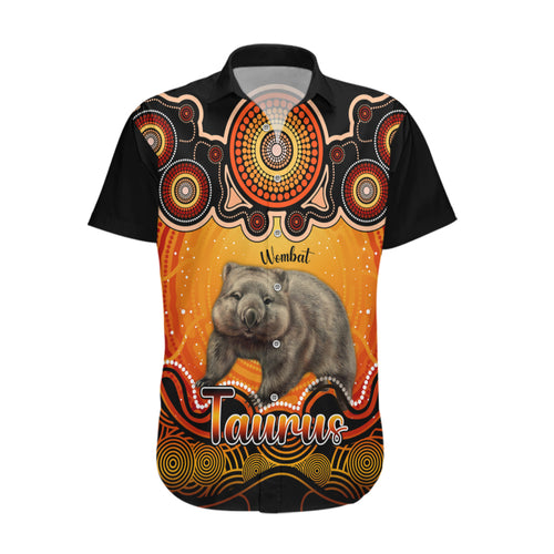 personalised-australia-taurus-wombat-zodiac-hawaiian-shirt-auz-astrology-aboriginal-red