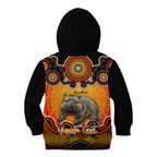 personalised-australia-taurus-wombat-zodiac-kid-hoodie-auz-astrology-aboriginal-red